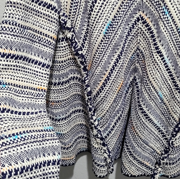 Lucky Brand Open Front Fringed Striped Cardigan Size Small - Picture 5 of 9